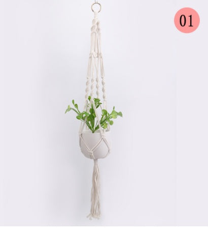 Macrame Plant Hangers & Shelf