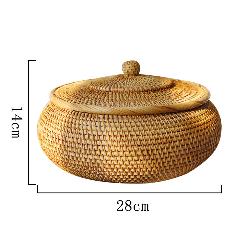 Round Wicker Storage Container