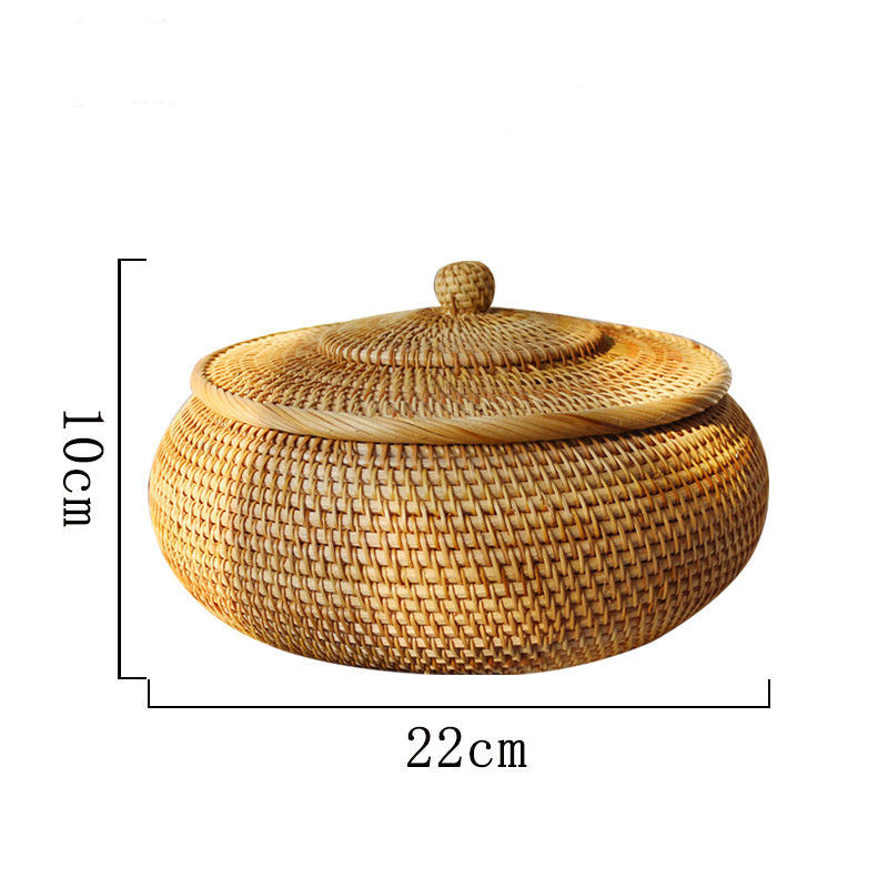 Round Wicker Storage Container