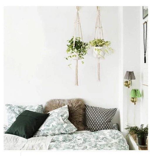 Macrame Plant Hangers & Shelf