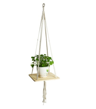 Macrame Plant Hangers & Shelf