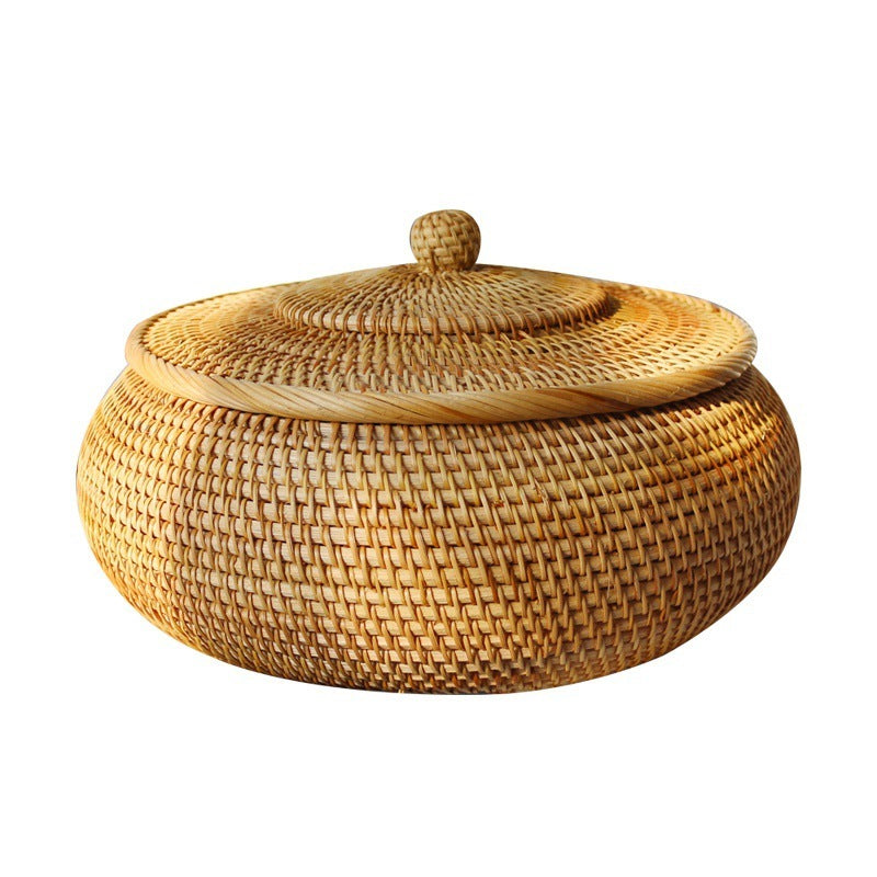 Round Wicker Storage Container