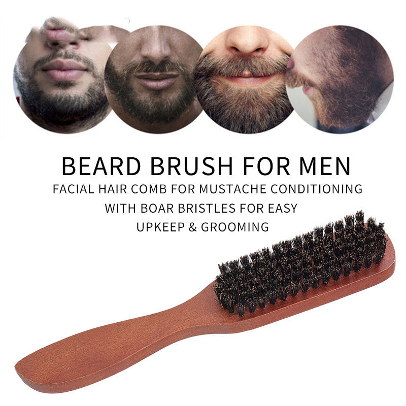 Wooden Boar Bristle Brush For Beards